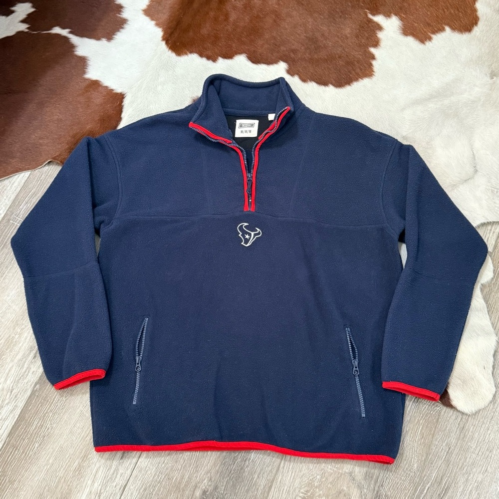 NFL Houston Texans Oversized Fleece Pullover QuarterZip with pockets